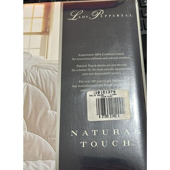 LADY PEPPERELL NO-IRON PERCALE TWIN FITTED and Flat Sheet 180 Thread Count - Picture 4 of 6